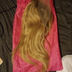14" Blonde 360 lace front wig 100% human hair